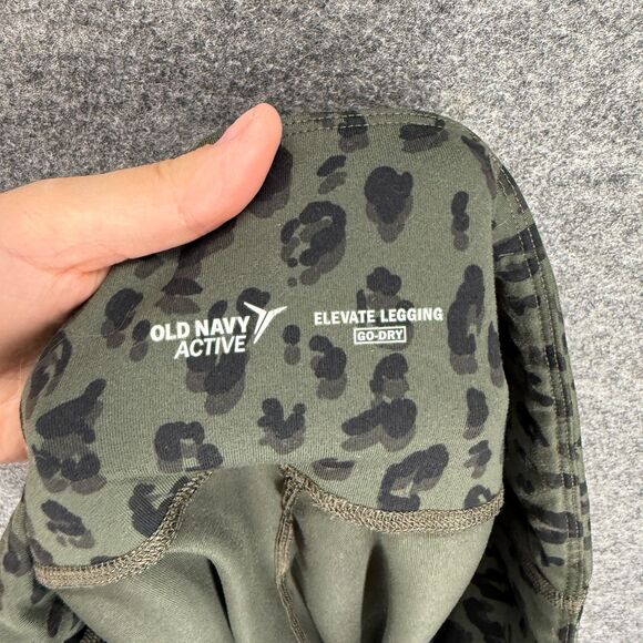 Old Navy Activewear Leggings Women M Medium Gray Animal Print Capri Pull On - Picture 6 of 7